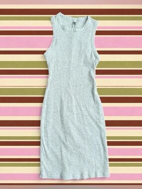 Skims Gray Ribbed Sleeveless Bodycon
Dress - XS